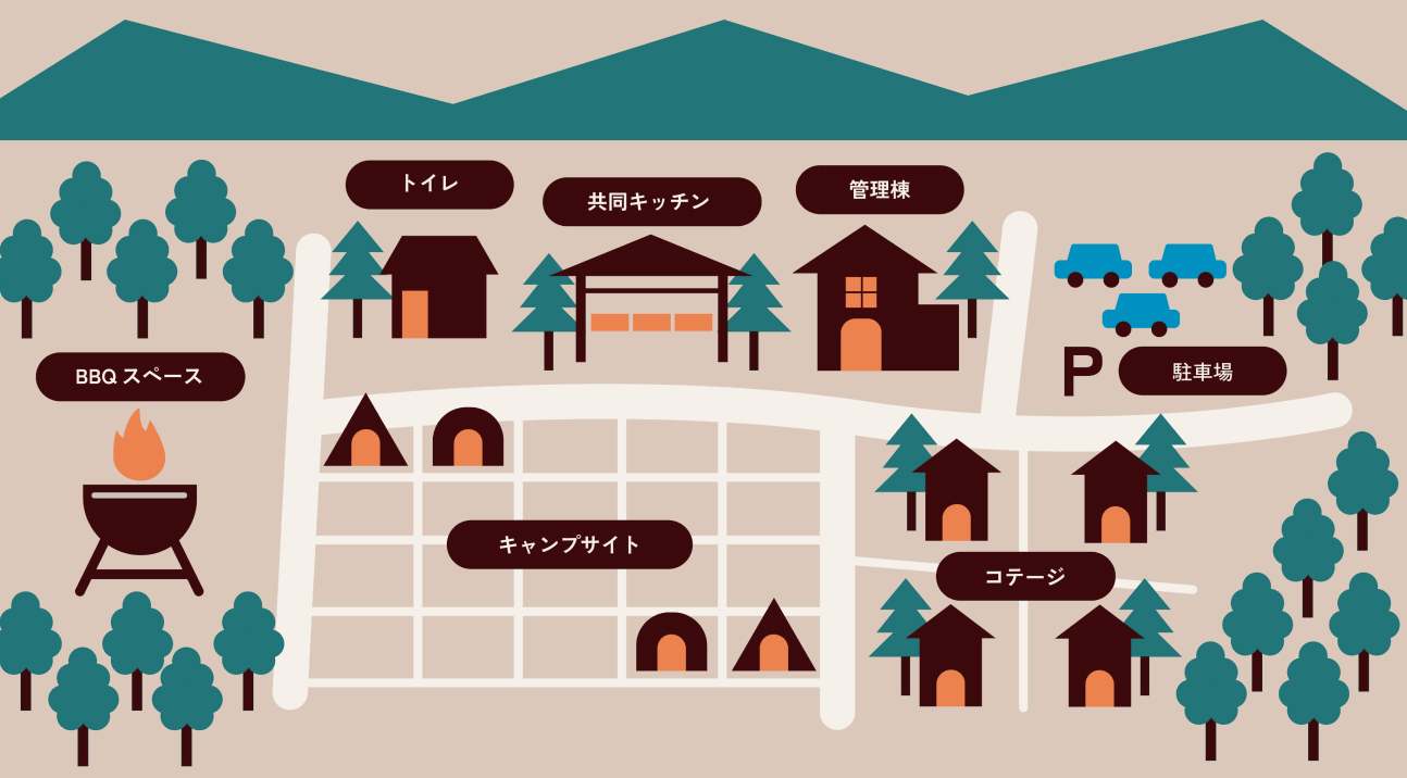 キャンプイン能勢の朝焼け風景